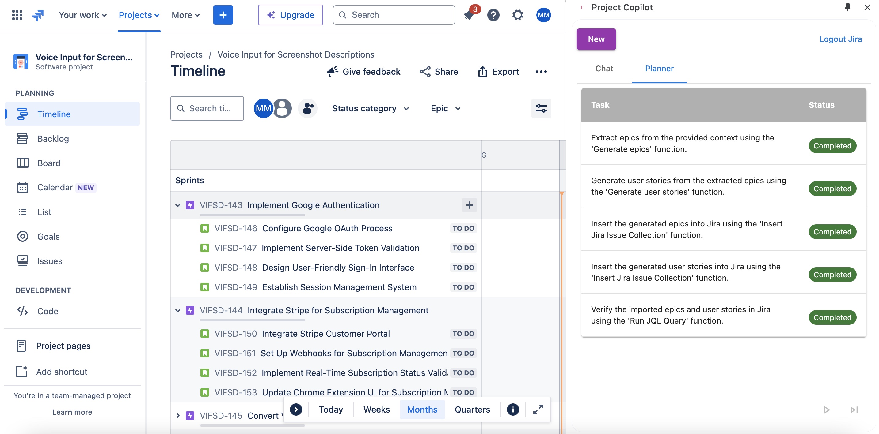 Project Copilot Generated Backlog